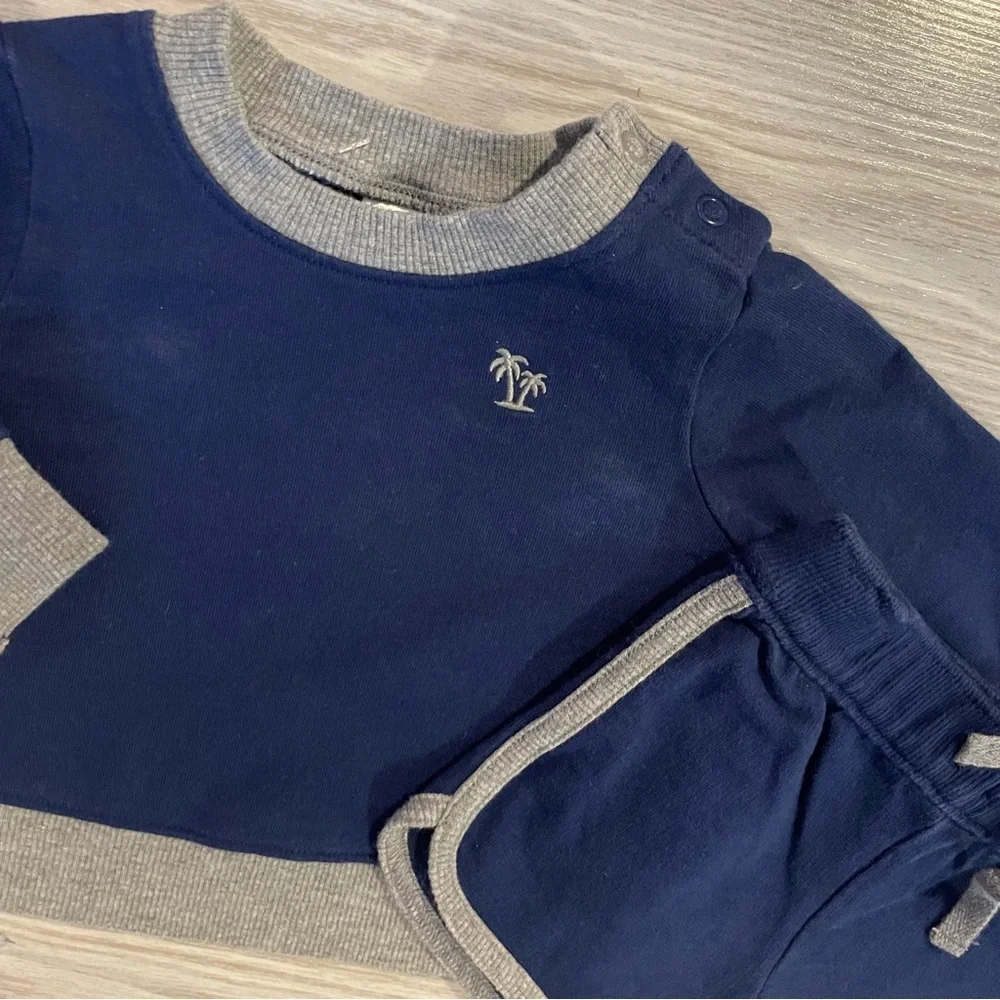 Carter’s Baby Boys 2PC Outfit 6M Blue Sweatshirt & Shorts Set
